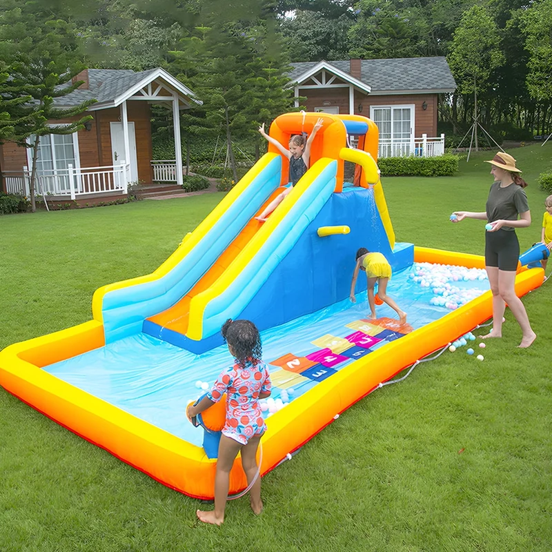 YouYeap Inflatable Water Slide Park Kids Splash Pool Bounce House with 450W Blower