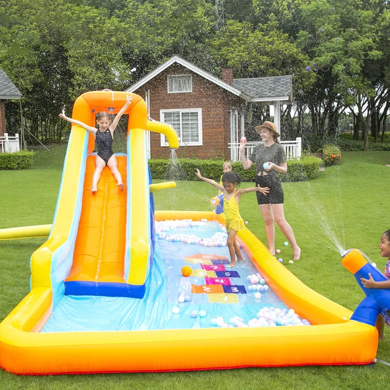 YouYeap Inflatable Water Slide Park Kids Splash Pool Bounce House with 450W Blower