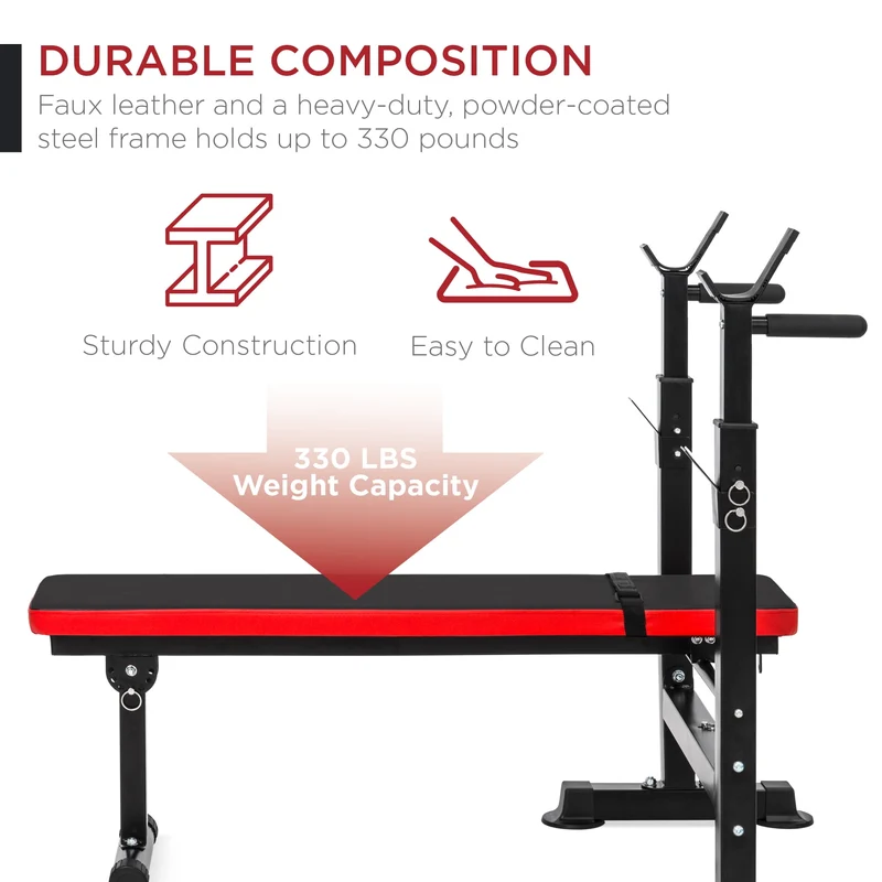 SUGIFT Adjustable Weight Bench, 330 lbs