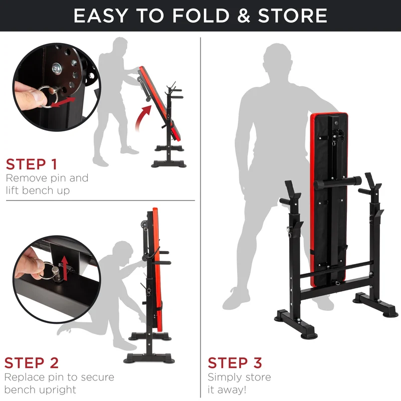 SUGIFT Adjustable Weight Bench, 330 lbs