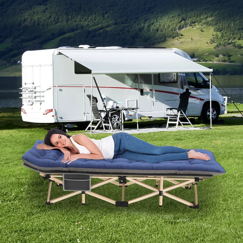 SUGIFT Folding Camping Cot 32in XXL Adult widen Folding Bad with 2 Sided Mattress and Carry Bag