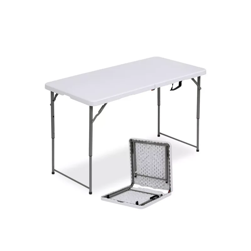 SUGIFT 4ft Portable Plastic Folding Tables for Home Garden Office Indoor Outdoor, White