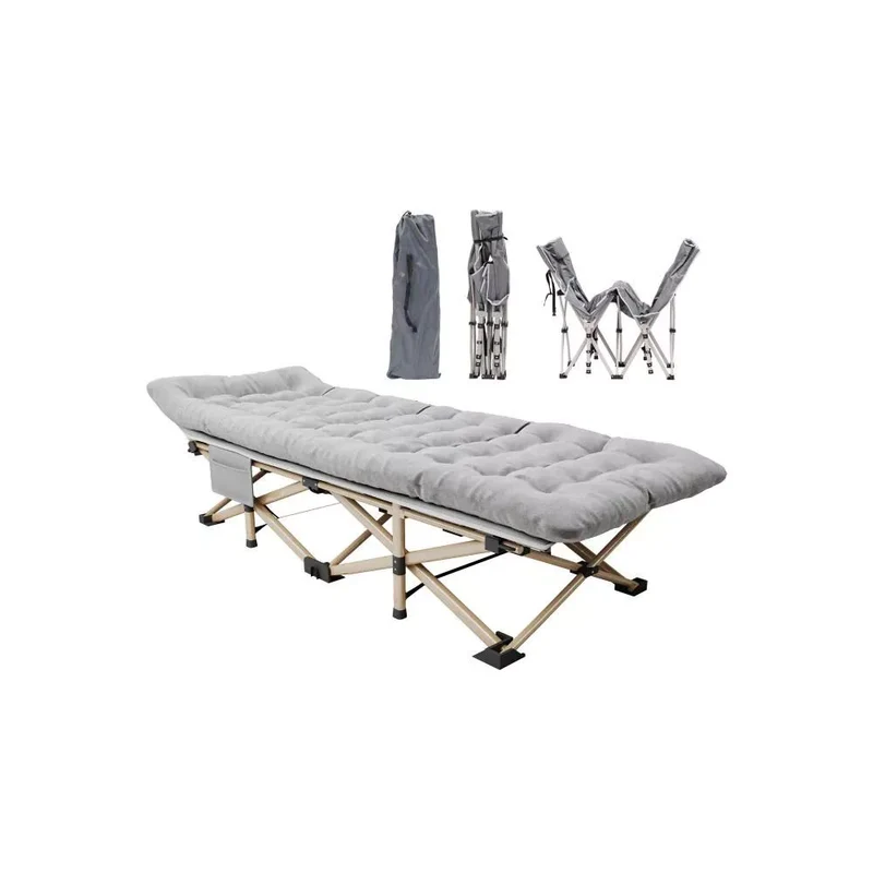 SUGIFT Camping Cot with Mattress 75x28 inch Folding Bed with Carry Bag, Gold