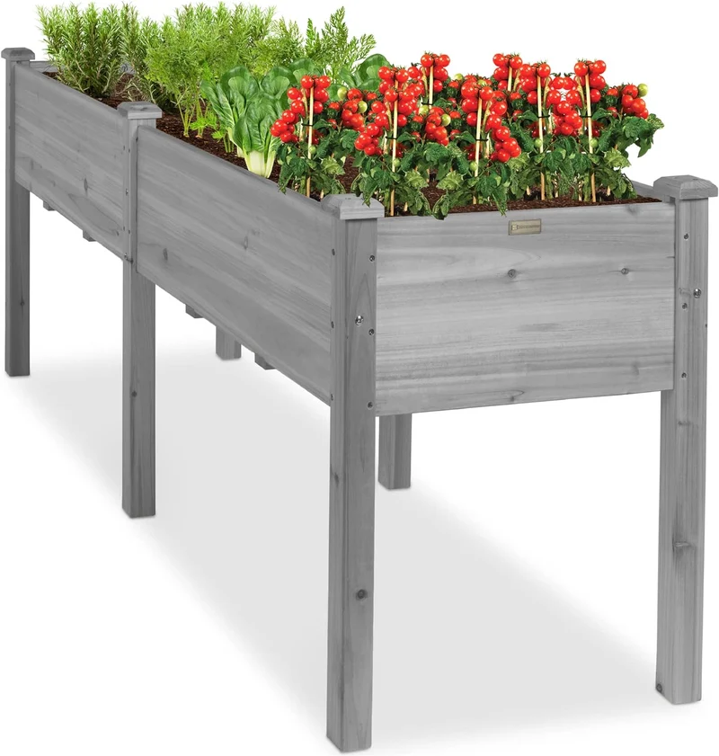 Raised Garden Bed 300lb Capacity, Gray