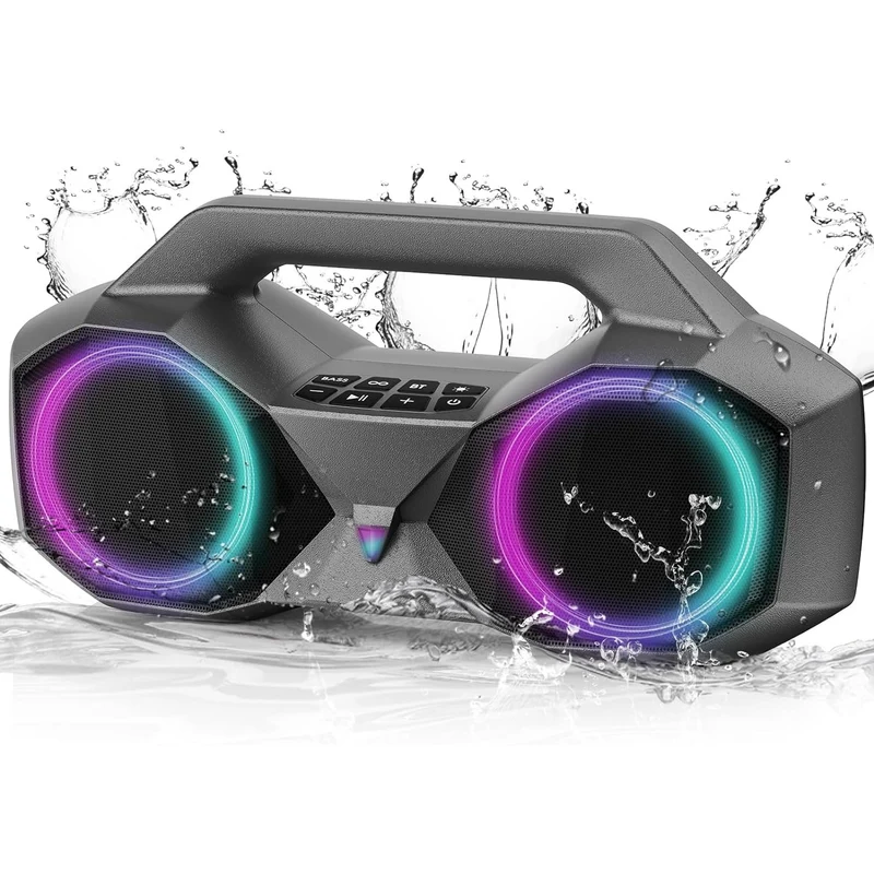 Portable Bluetooth Speaker - IPX7 Waterproof Wireless Speakers with 80W Loud HiFi Stereo Sound