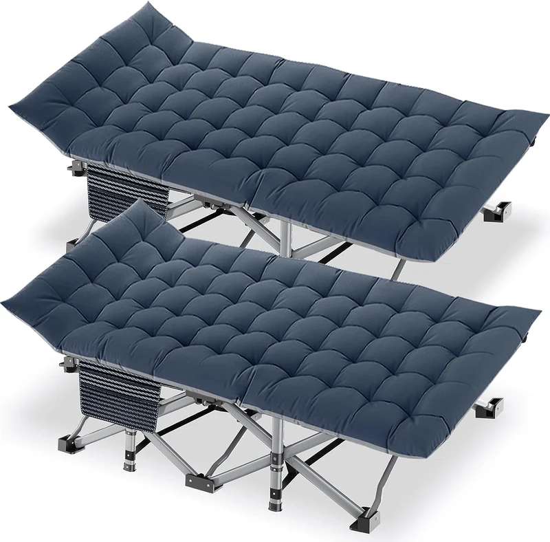 Folding Camping Cots for Adults, 2 Pack Heavy Duty cot with Carry Bag, Portable Sleeping Bed for Camp Office Use Outdoor Cot Bed for Traveling