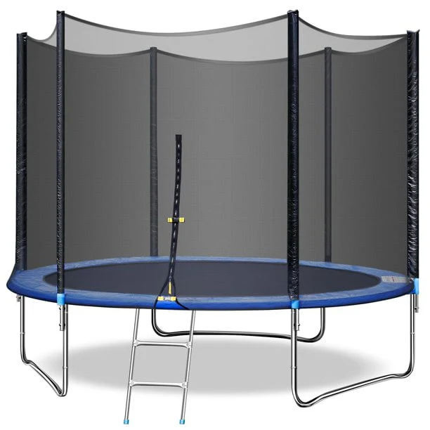 SUGIFT 10 FT Trampoline with Safe Enclosure Net 680 lbs Outdoor Fitness Trampoline
