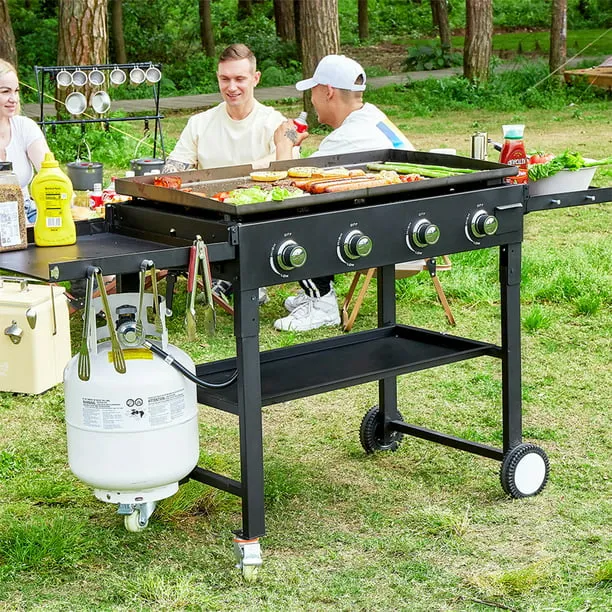 SUGIFT 60000BTU 4 Burner Foldable Outdoor Propane Gas Grill , Black