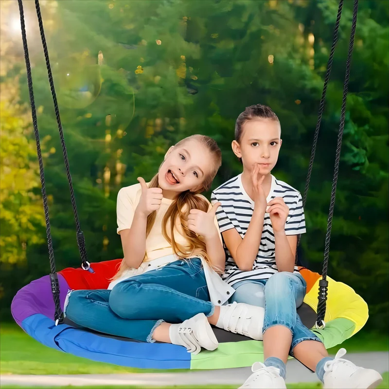 SUGIFT 40in Flying Saucer Tree Swing Sets for Backyard Outdoor Toys Indoor Playground Play for Kids
