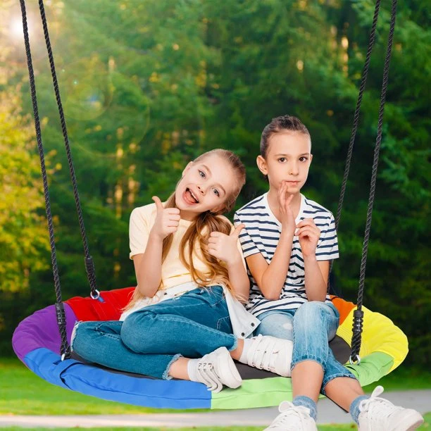 SUGIFT 40in Tree Swing Indoor Outdoor Play Set Swing for Kids, Colorful