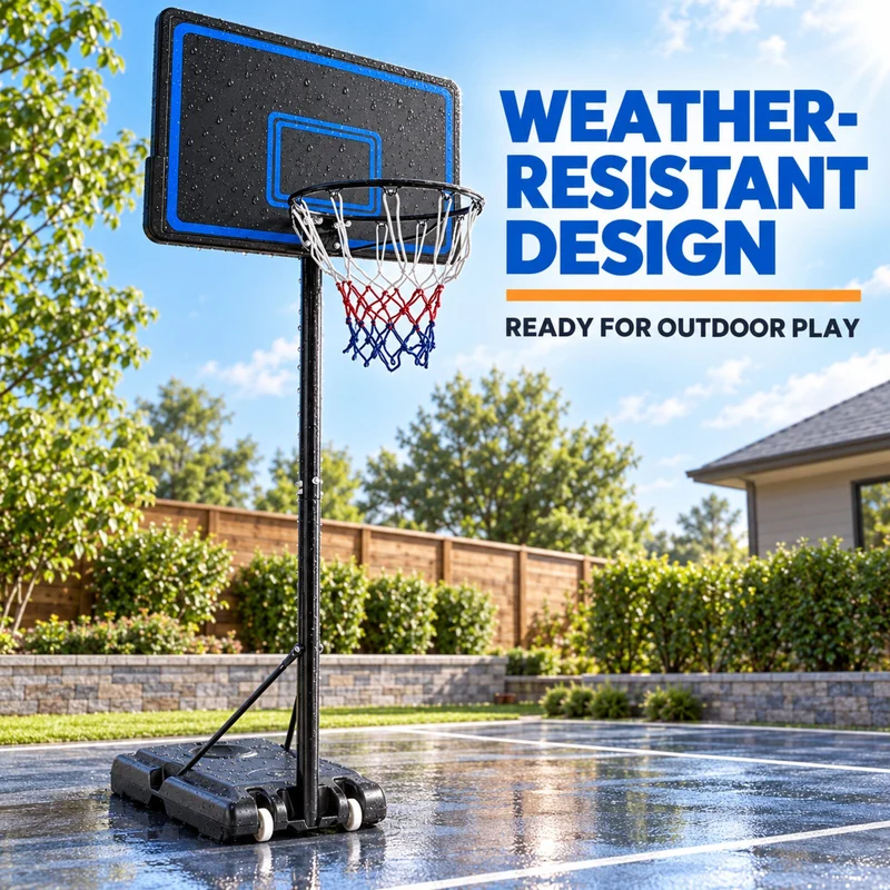 SUGIFT 7.5 ft - 10 ft 44 in Weatherproof Portable Basketball Systems