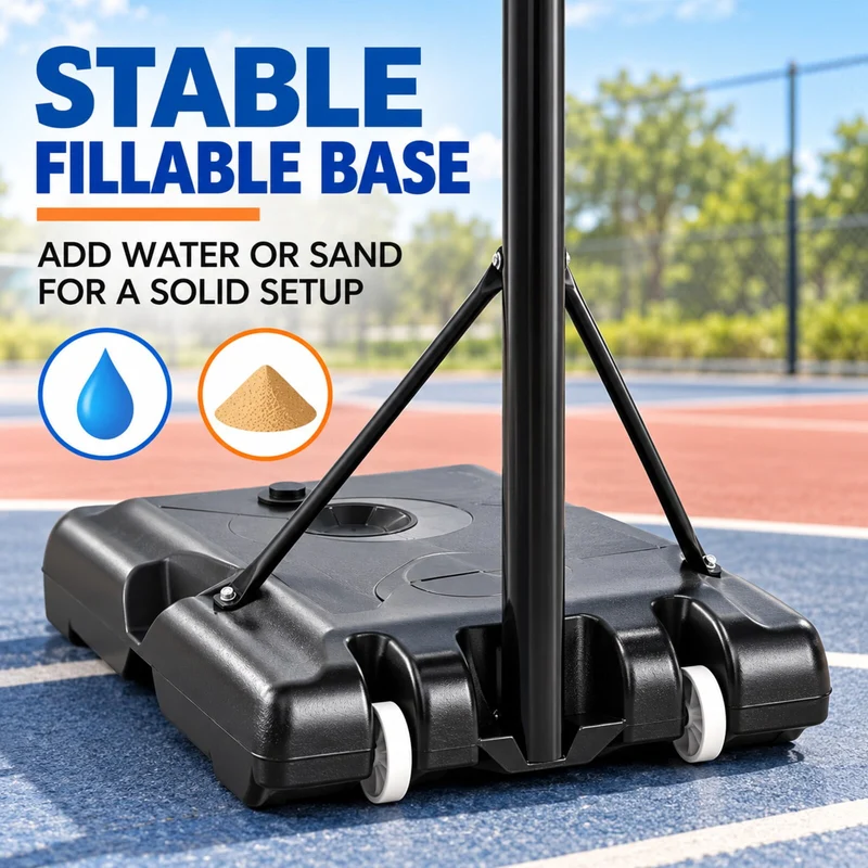 SUGIFT 7.5 ft - 10 ft 44 in Weatherproof Portable Basketball Systems