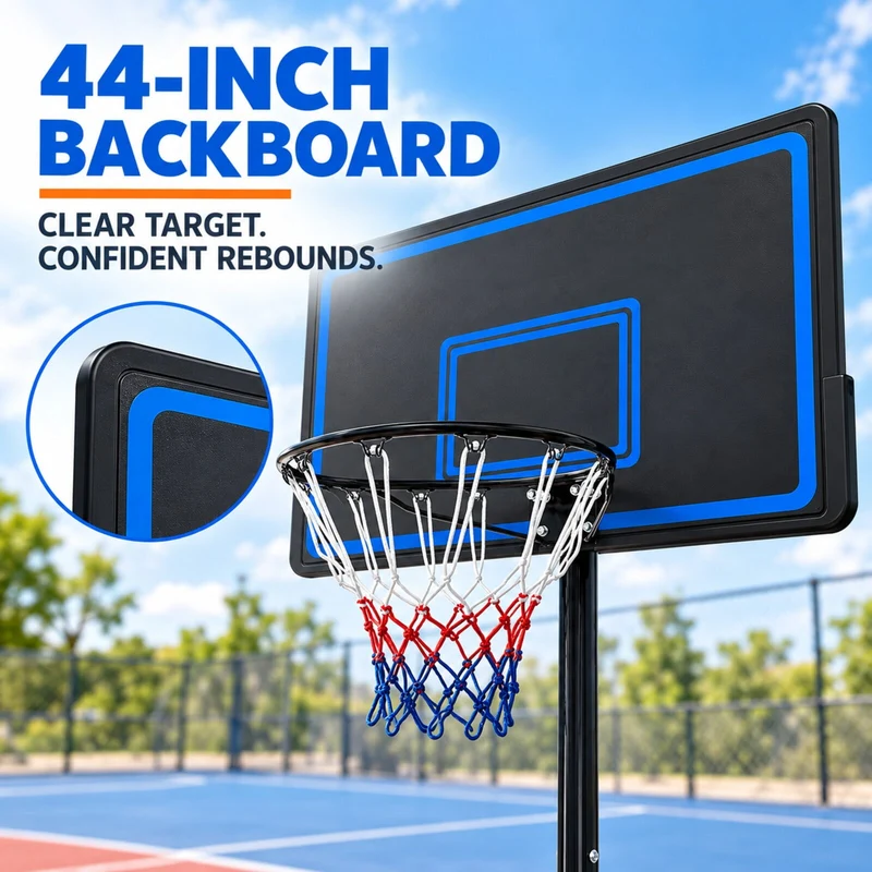 SUGIFT 7.5 ft - 10 ft 44 in Weatherproof Portable Basketball Systems