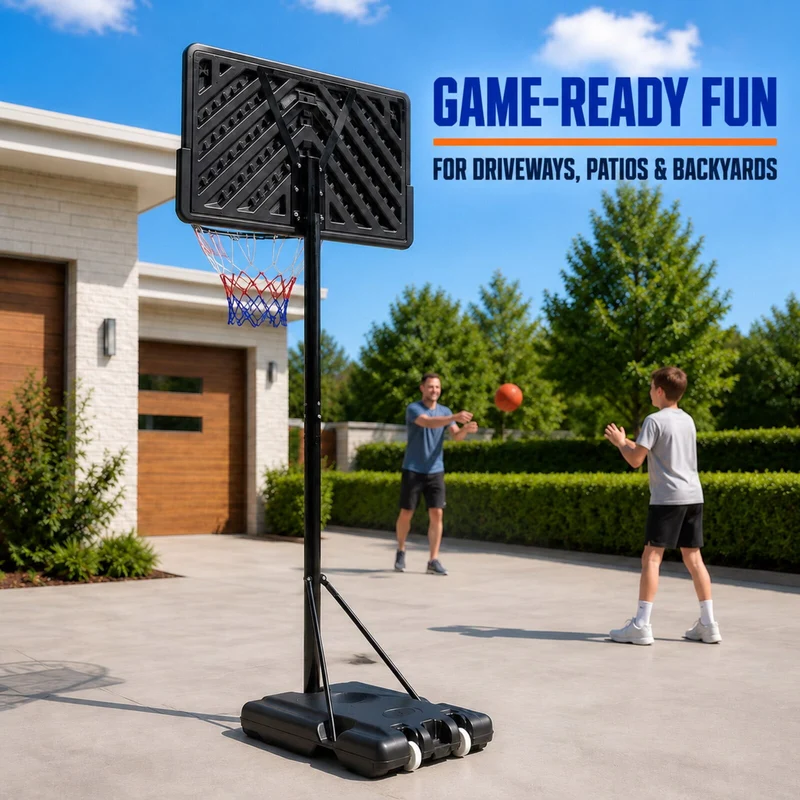 SUGIFT 7.5 ft - 10 ft 44 in Weatherproof Portable Basketball Systems