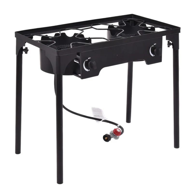 150000 BTU Double Burner Gas Propane Cooker Outdoor Stove BBQ Grill