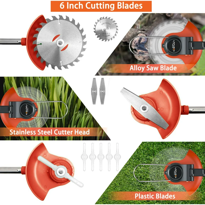 SUGIFT 21V Cordless String Trimmer and Edger with 1.5 Ah Battery and Charger