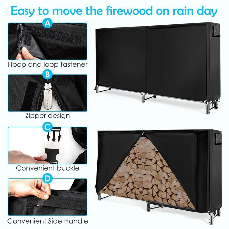 8 ft. Heavy-Duty Firewood Storage Log Rack