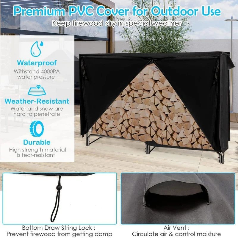 6 ft. Heavy-Duty Firewood Storage Log Rack