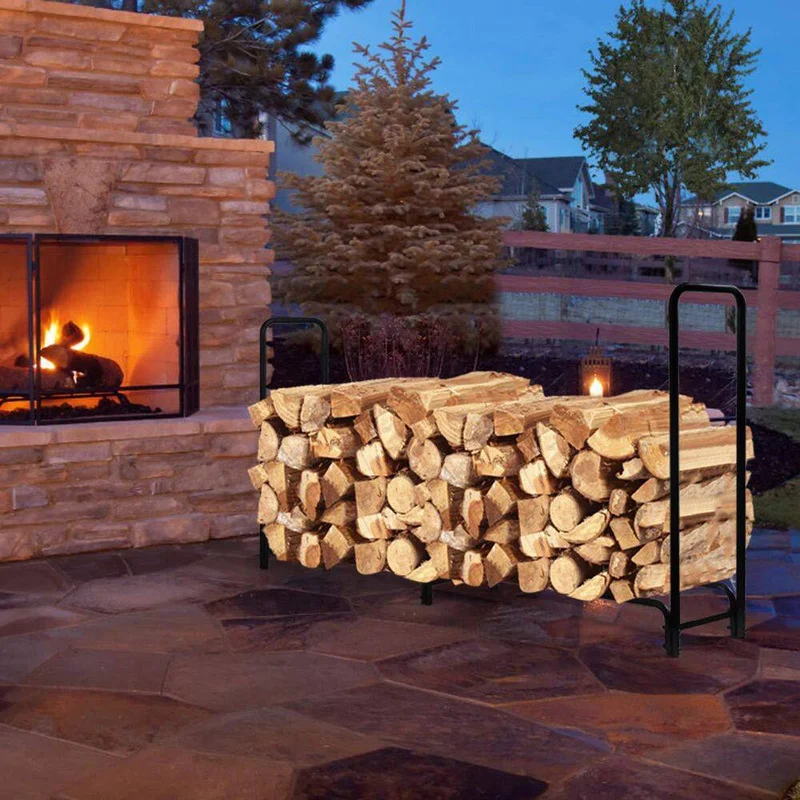8 ft. Steel Outdoor Firewood Log Rack