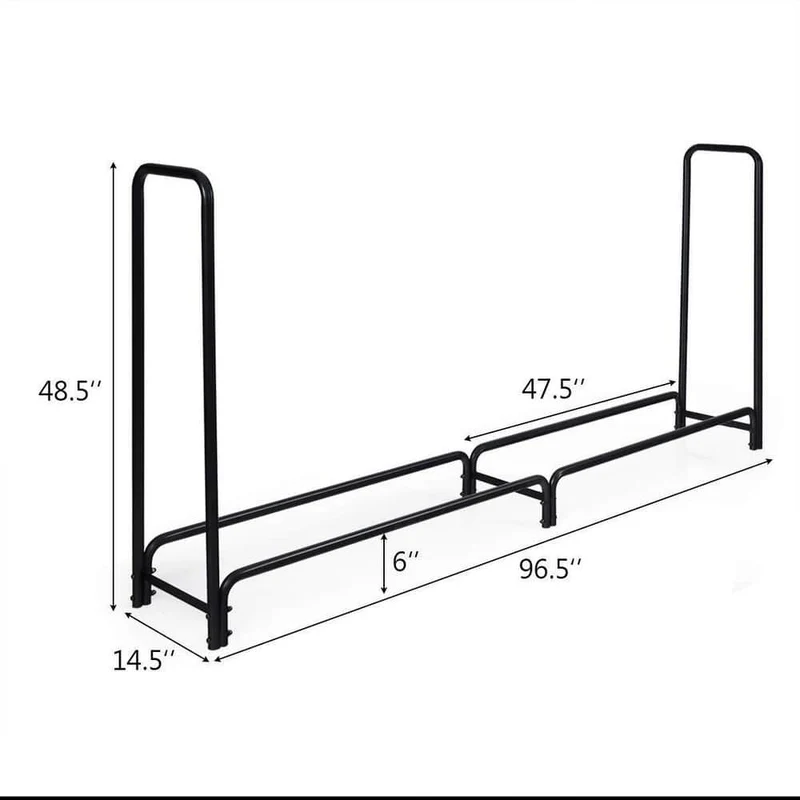 8 ft. Steel Outdoor Firewood Log Rack