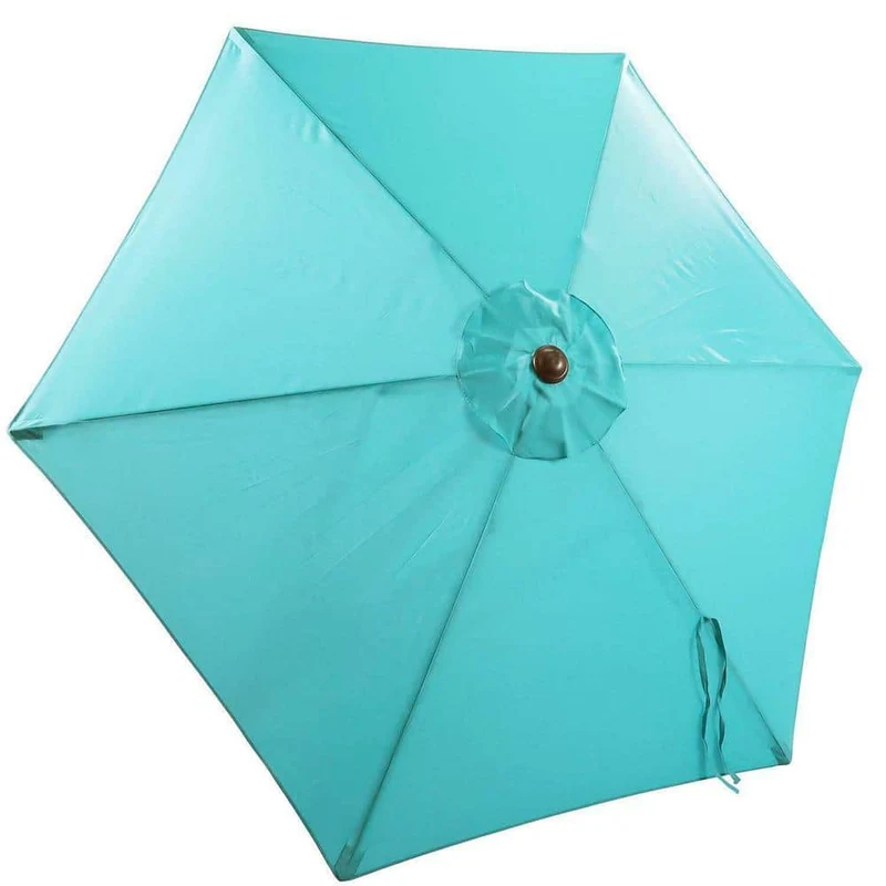 7.5 ft. Metal Pole Market Crank Patio Umbrella in Blue