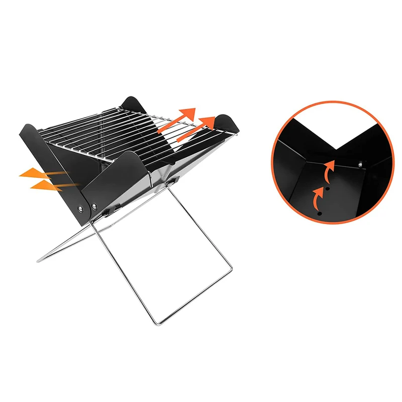 SUGIFT 12 Inch Portable Grill Charcoal Barbecue Grill