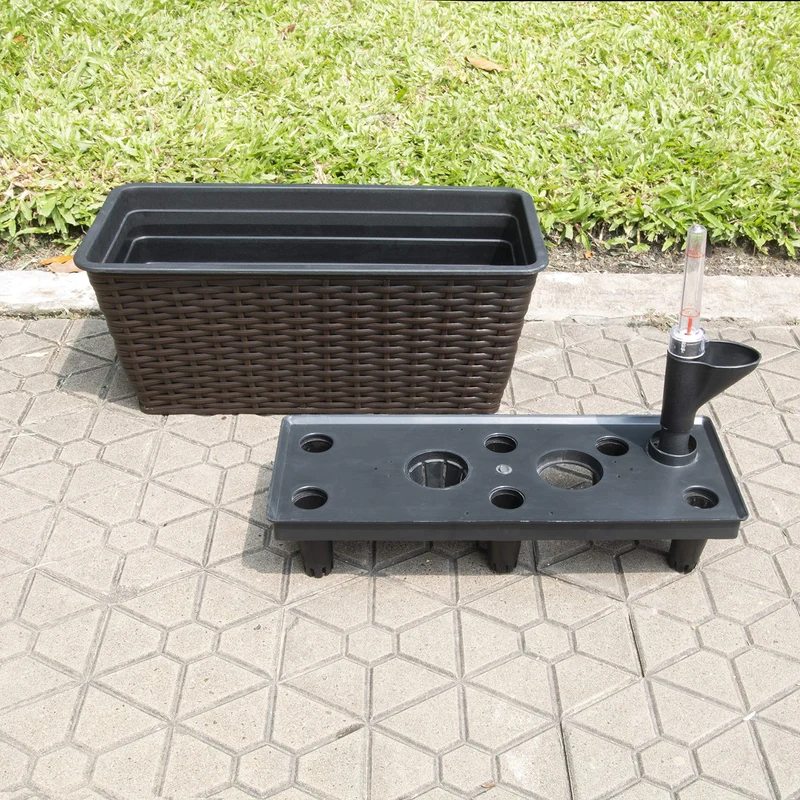 SUGIFT 23 Inches Thin Rectangular Smart Self-Watering Planter