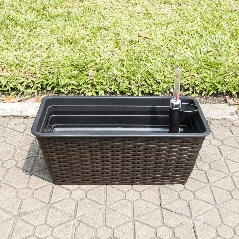 SUGIFT 23 Inches Thin Rectangular Smart Self-Watering Planter