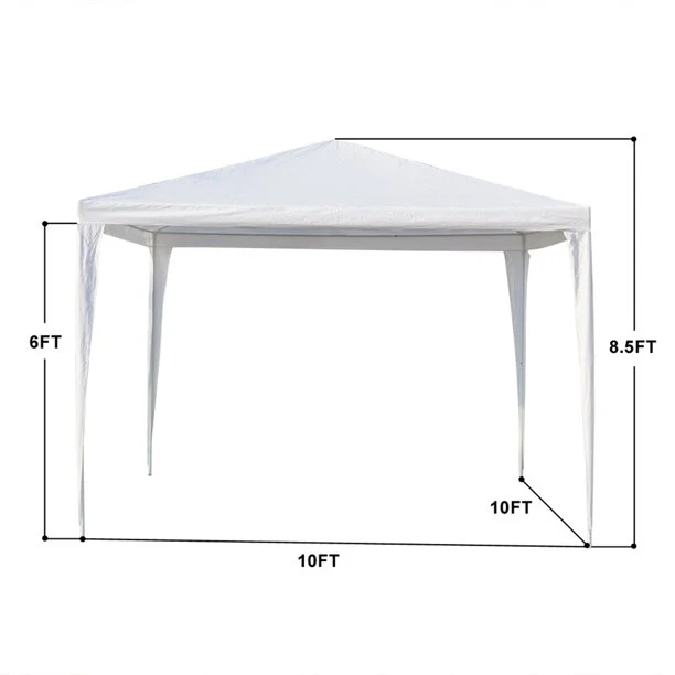 SUGIFT 10 ft. x 10 ft. White Canopy Tent Wedding Party Tent with 4 Removable Side Walls