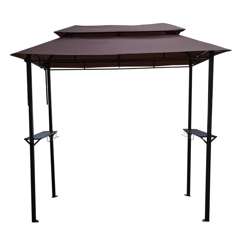 Outdoor Grill Gazebo Shelter Tent with hook and Bar Counters Brown