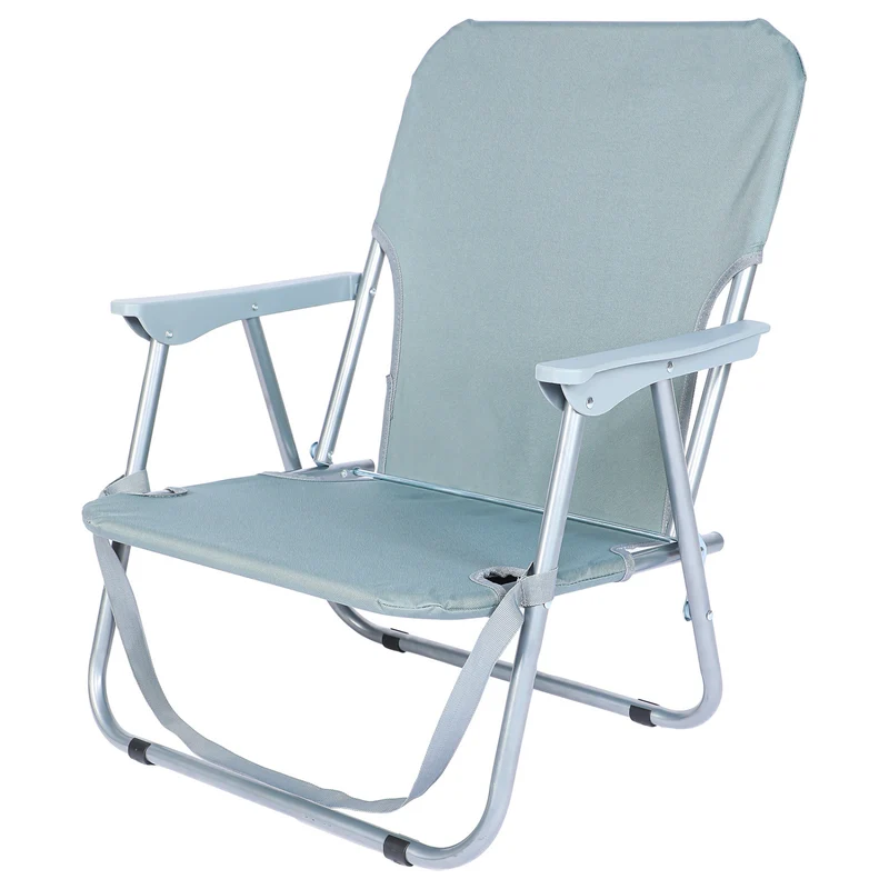 SUGIFT Folding Beach Chairs Adults, 600D Oxford Fabric Portable Heavy-Duty Lawn Chairs, Grey
