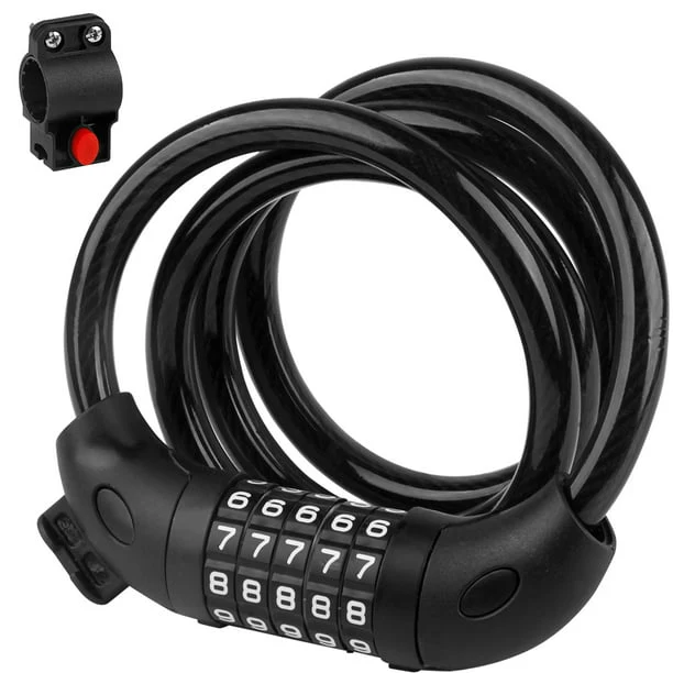 SUGIFT Bike Lock with Combination Kryptonite 4 ft Bicycle Lock Secure 5 Digit Resettable Cable Lock
