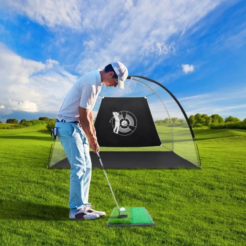 3-in-1 Portable 10 Feet Golf Practice Set Indoor Outdoor Use