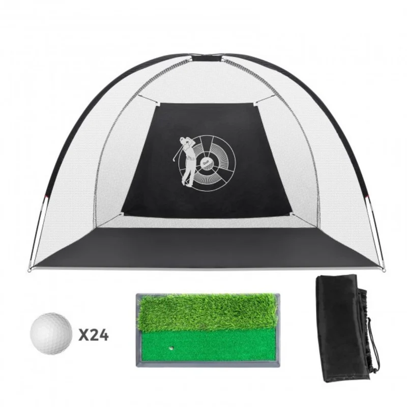 3-in-1 Portable 10 Feet Golf Practice Set Indoor Outdoor Use