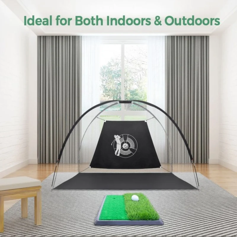 3-in-1 Portable 10 Feet Golf Practice Set Indoor Outdoor Use