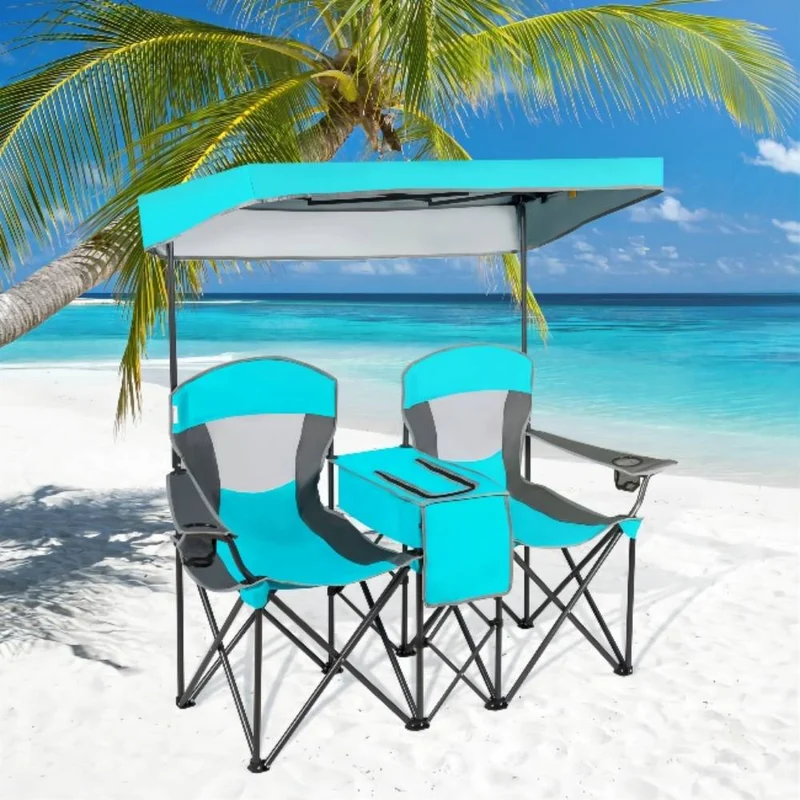 Portable Folding Camping Canopy Chairs with Cup Holder