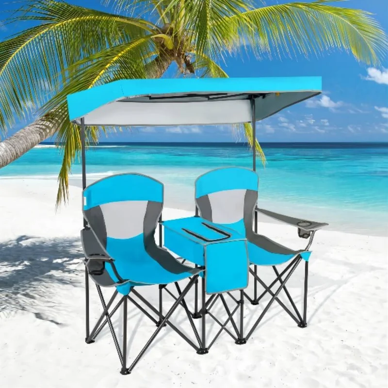 Portable Folding Camping Canopy Chairs with Cup Holder