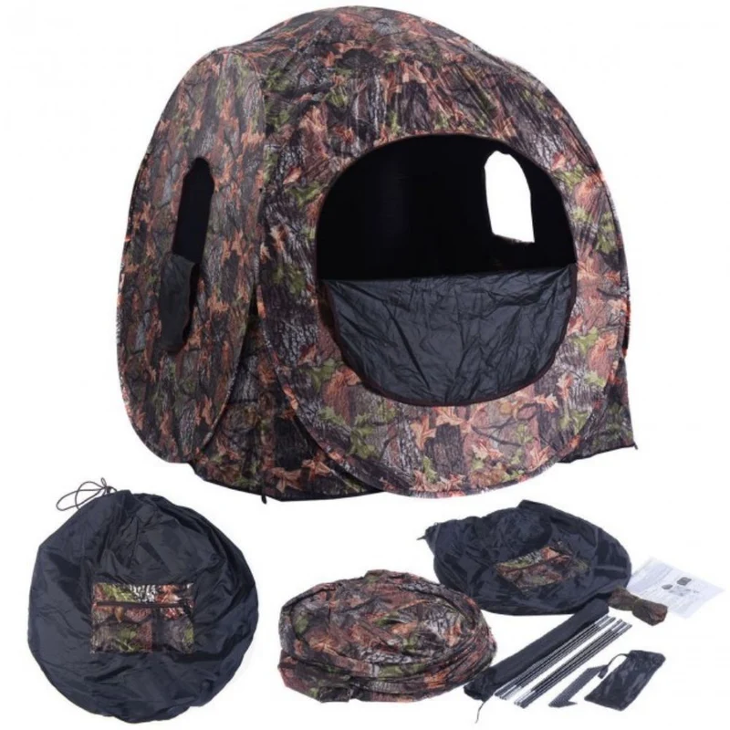 Outdoor Portable Pop Up Ground Camo Blind Hunting Enclosure