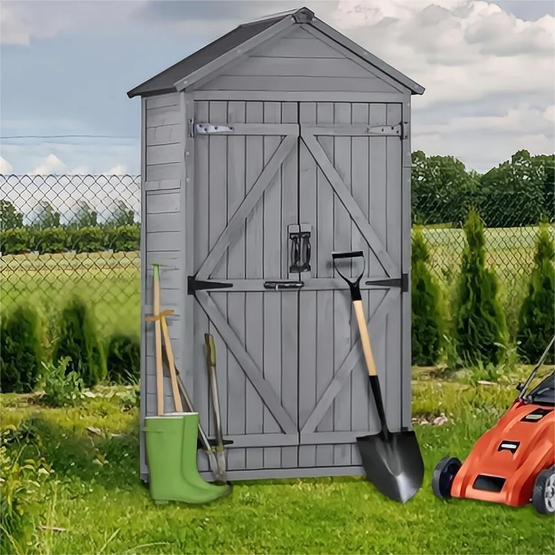 35.4 in. L x 22.4 in. W x 69.3 in. H Outdoor Wood Lean-To Storage Shed With Waterproof Asphalt Roof (5.5 sq. ft.)