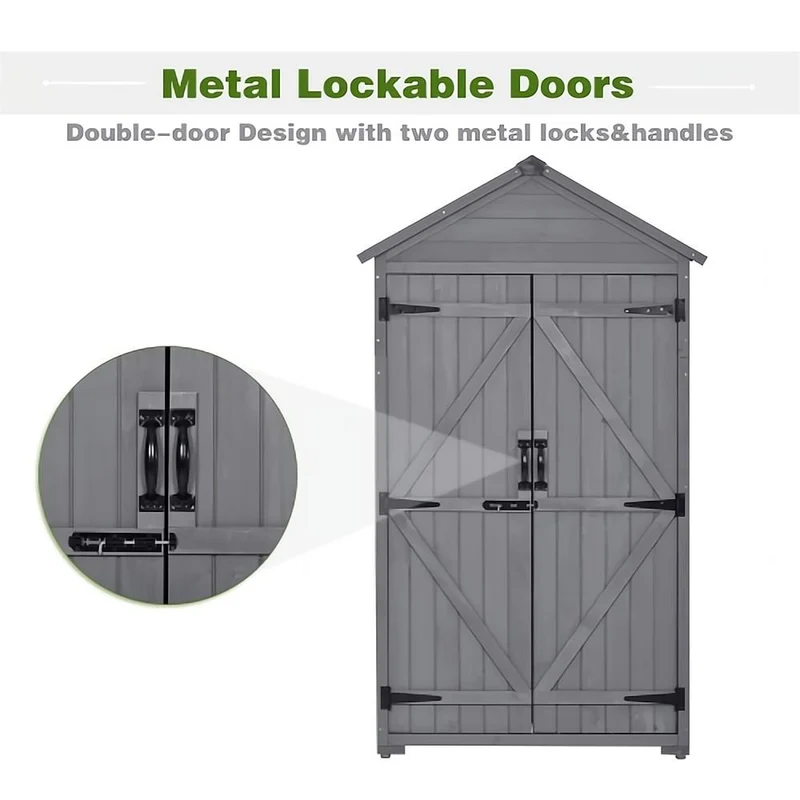 35.4 in. L x 22.4 in. W x 69.3 in. H Outdoor Wood Lean-To Storage Shed With Waterproof Asphalt Roof (5.5 sq. ft.)
