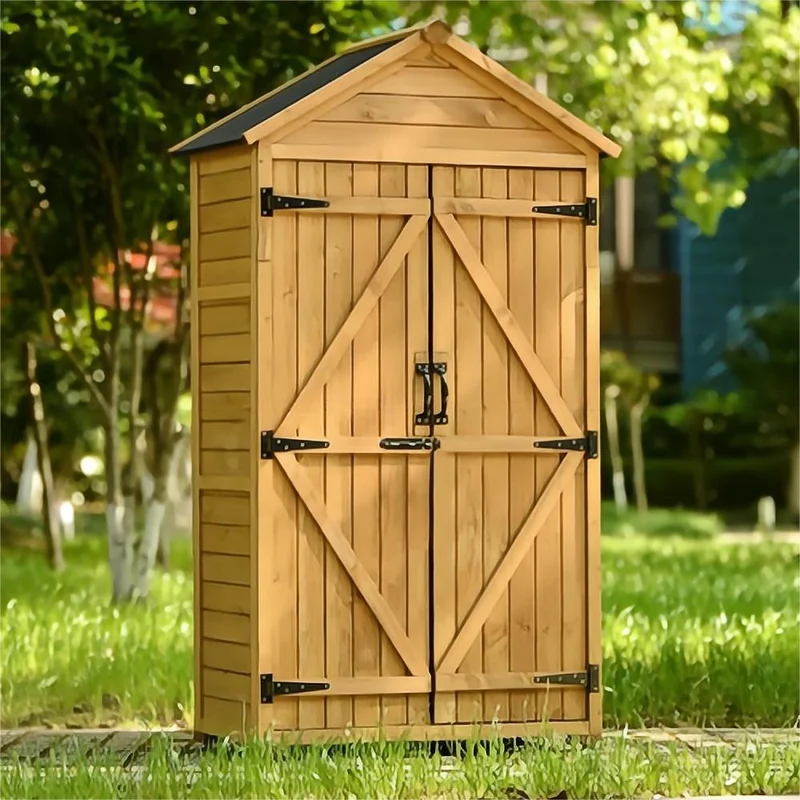 35.4 in. L x 22.4 in. W x 69.3 in. H Outdoor Wood Lean-To Storage Shed With Waterproof Asphalt Roof (5.5 sq. ft.)