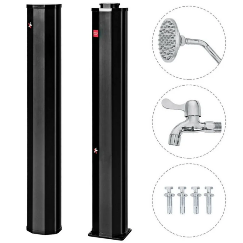 7.2 ft. Outdoor Solar Heated Hot and Cold Shower with Adjustable Shower Head