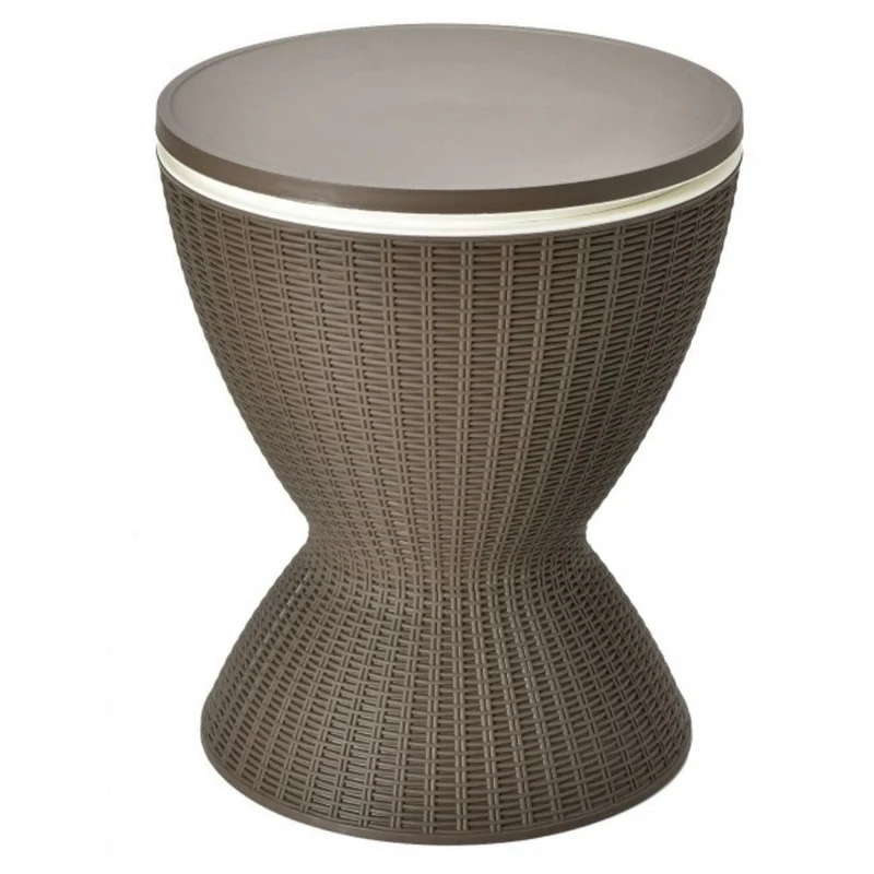 3-in-1 8 Gal. Patio Ice Cooler Bucket Cool Bar Side Table with Adjust Ice Bucket