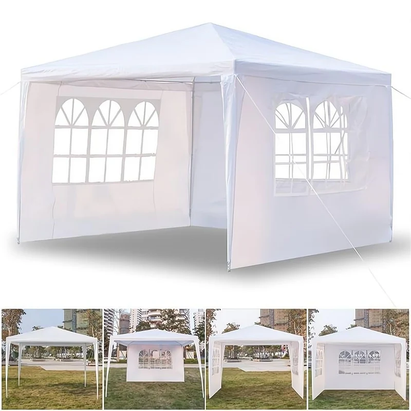 56 in. W x 56 in. D x 76 in. H Outdoor Walk-in Plant Gardening Greenhouse with 2-Tier 8-Shelves