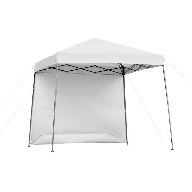 10 ft. x 10 ft. White Pop Up Tent Instant Canopy with Roll-up Side Wall