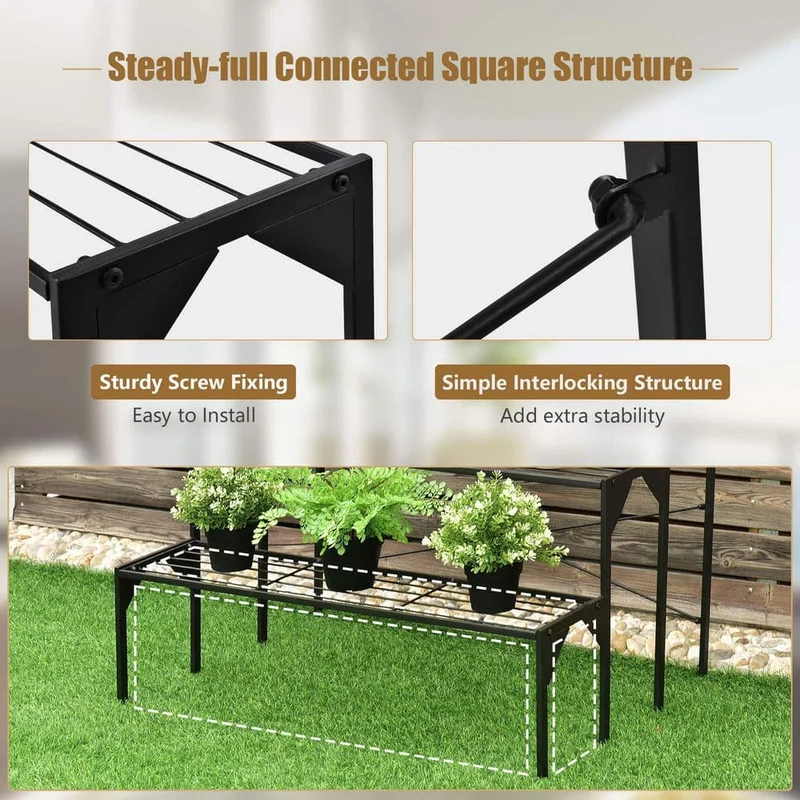 Outdoor Metal Heavy-Duty Plant Stand (3-Tier)