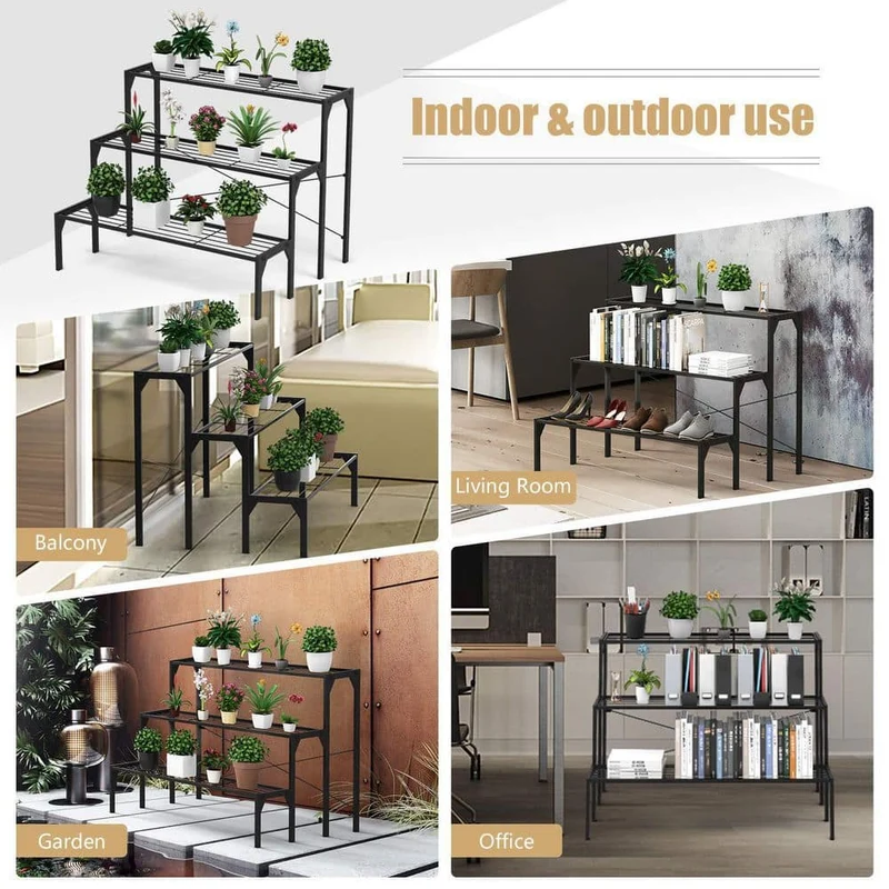 Outdoor Metal Heavy-Duty Plant Stand (3-Tier)