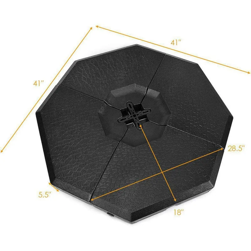 4-Piece Cantilever Offset Patio Umbrella Base in Black