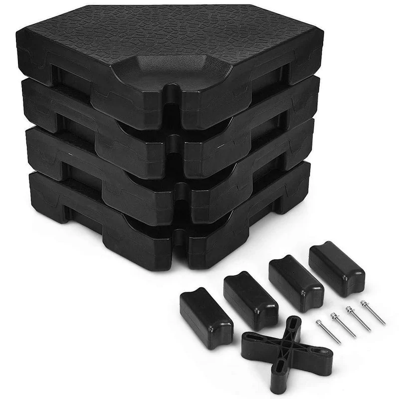 4-Piece Cantilever Offset Patio Umbrella Base in Black