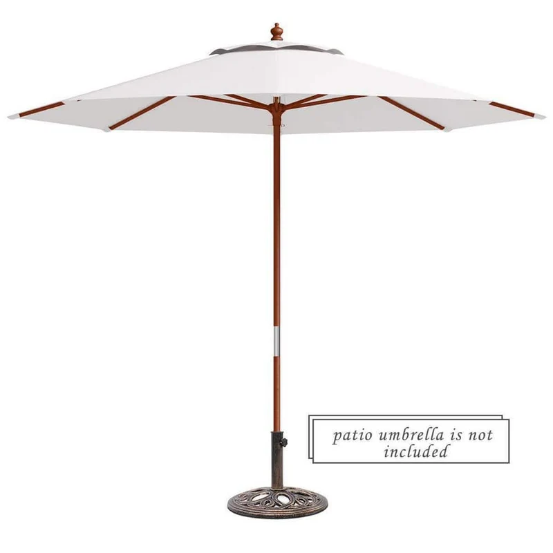 Round Metal Patio Umbrella Base in Bronze